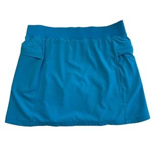 Reel Legends Skort‎ Womens L Blue Cabana Stretch Golf Tennis Pickleball Pocket